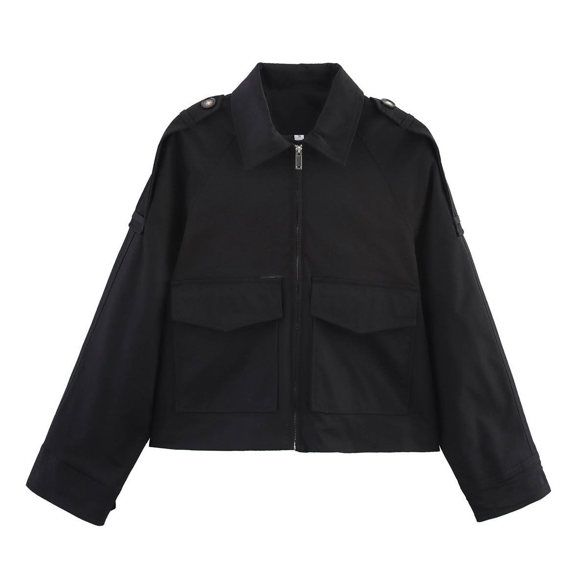 Women's short zip-up trench coat
