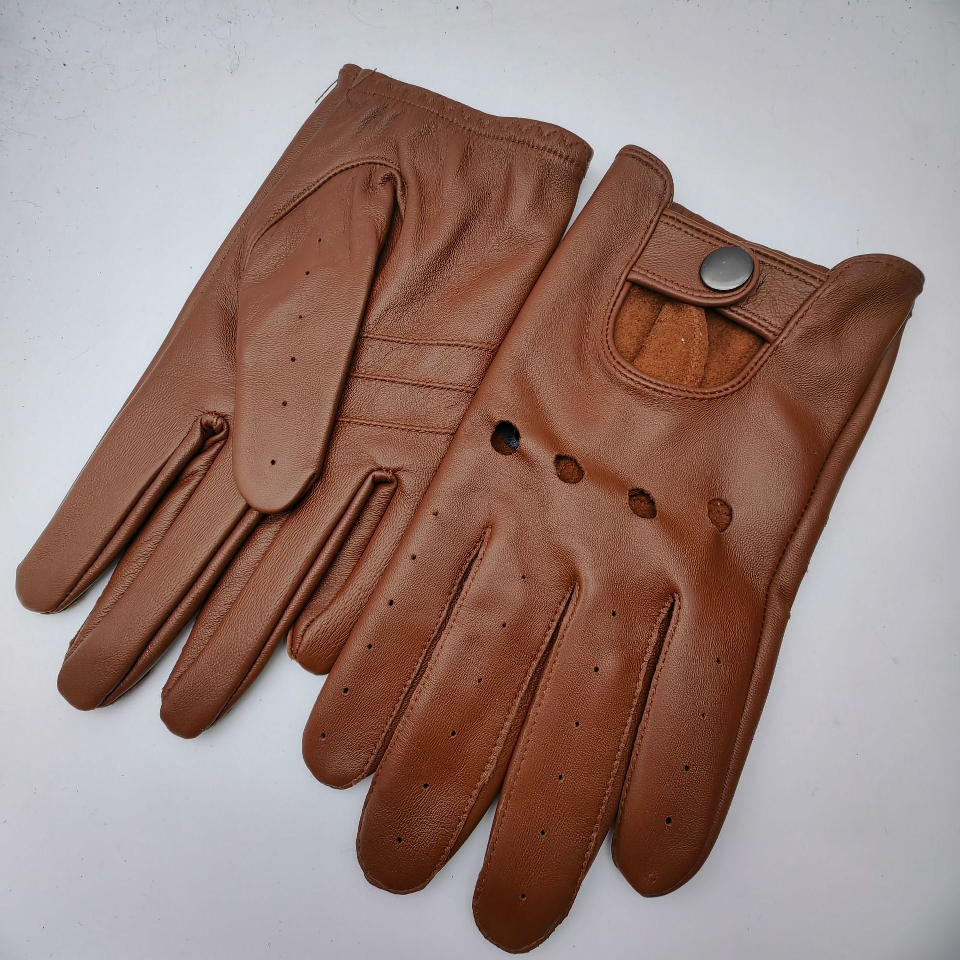 Image of Guantes de conducción de piel de cabra para hombre