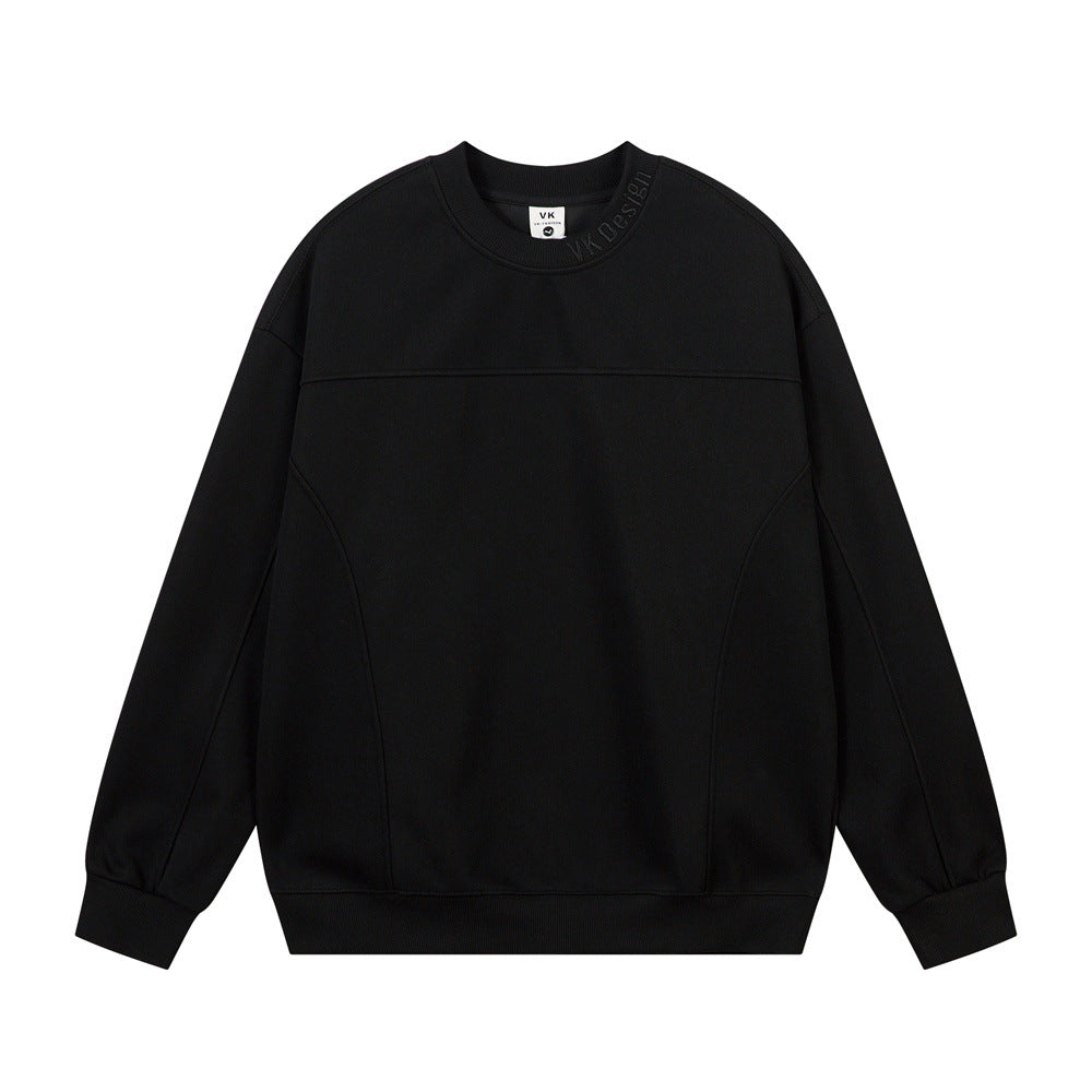 Image of Men's cotton patchwork crewneck sweatshirt