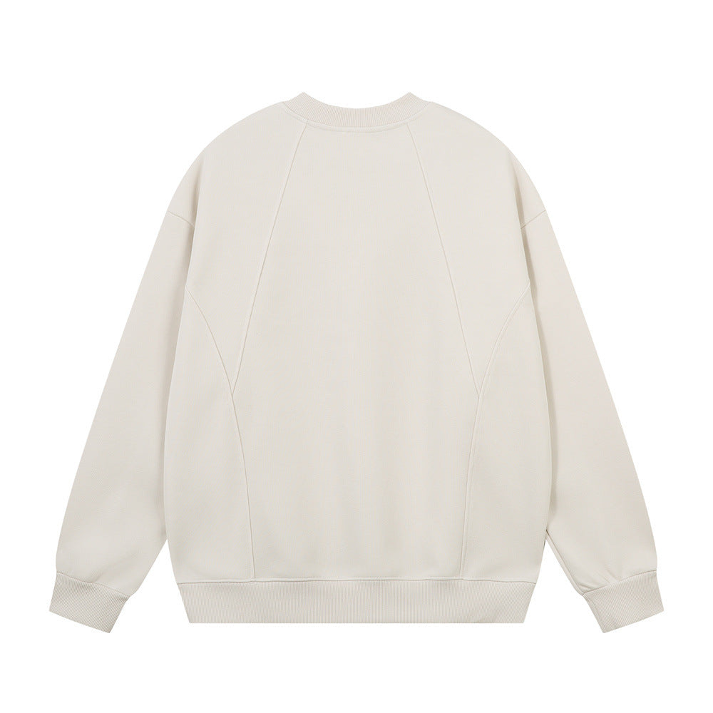 Image of Men's cotton patchwork crewneck sweatshirt