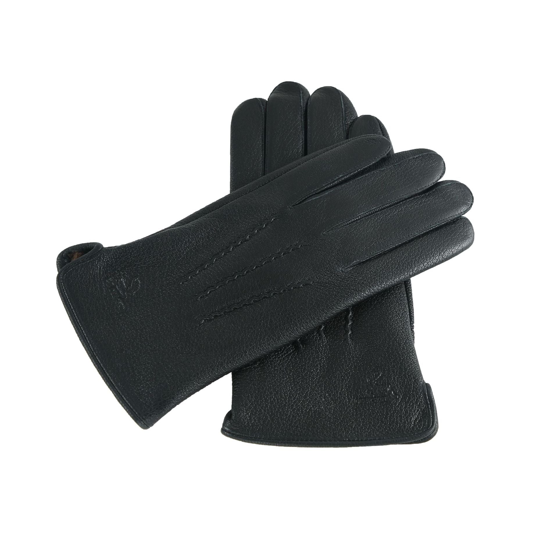 Image of Men's wool-lined goatskin leather winter gloves