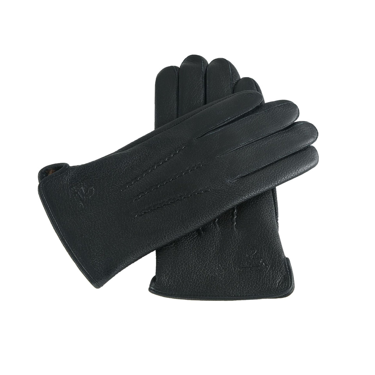 Men's wool-lined goatskin leather winter gloves
