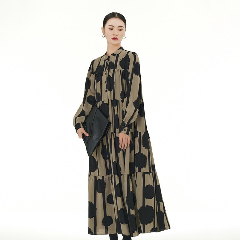 Image of Vestido negro relajado para mujer