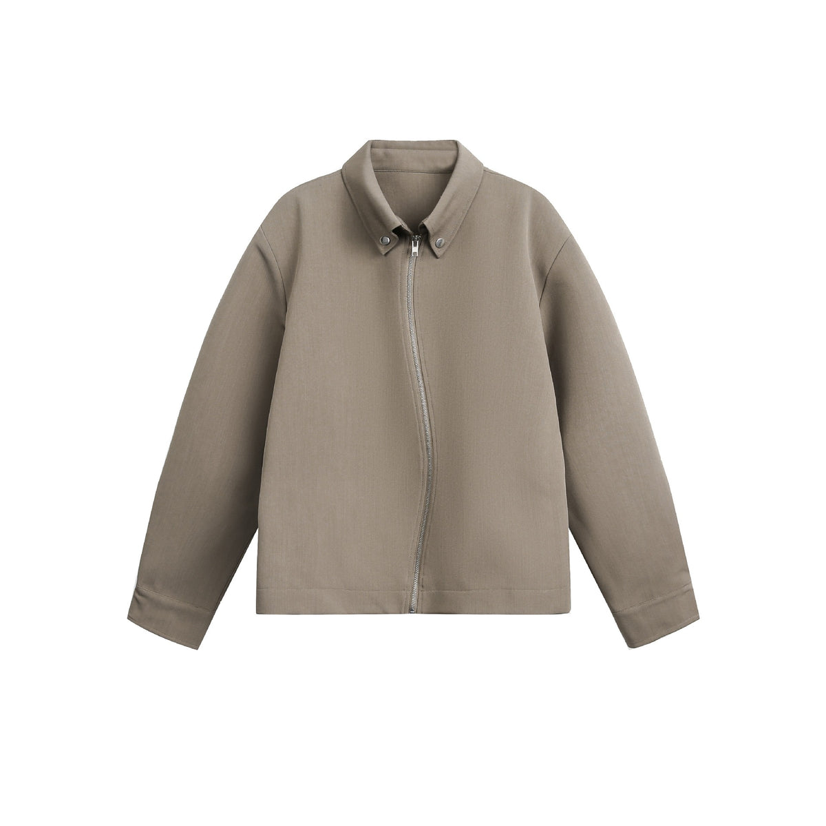 Men's relaxed fit asymmetrical zip-up jacket