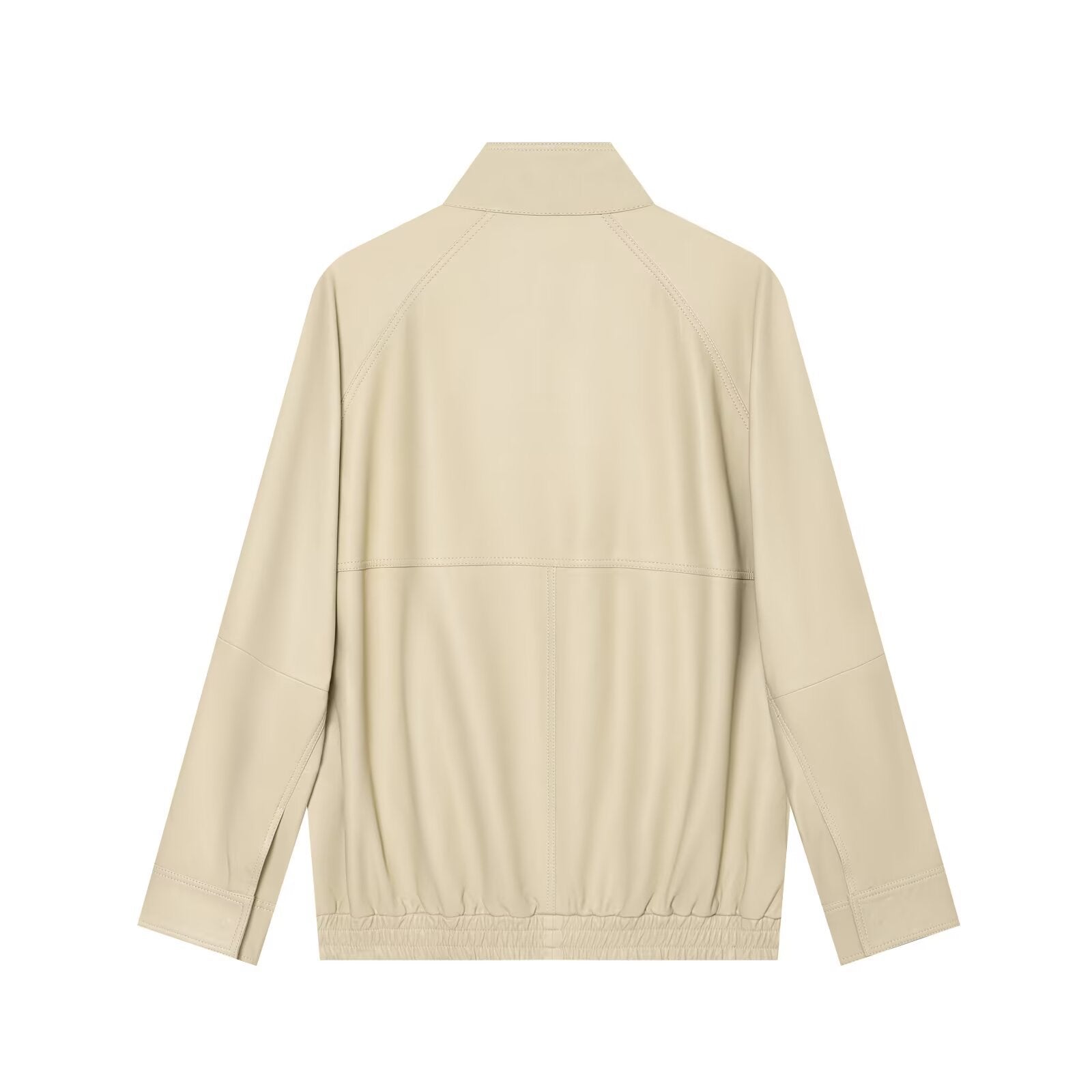 Image of Gabardina motera de piel sintética en color beige oscuro para mujer