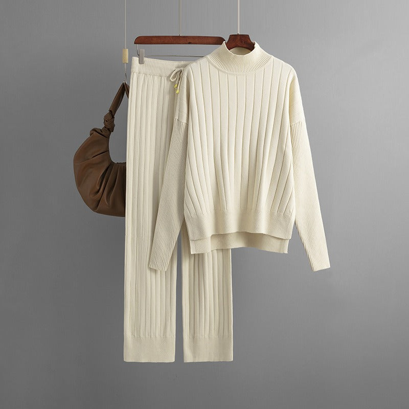Image of Women's two-piece turtleneck knit sweater set