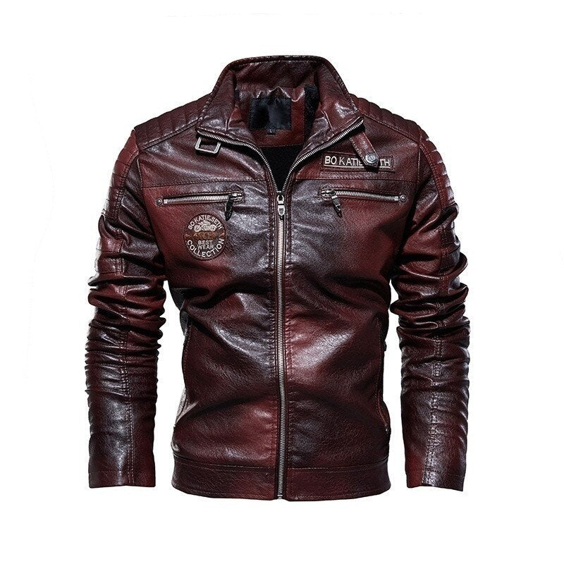 Men's zip-up biker-style jacket