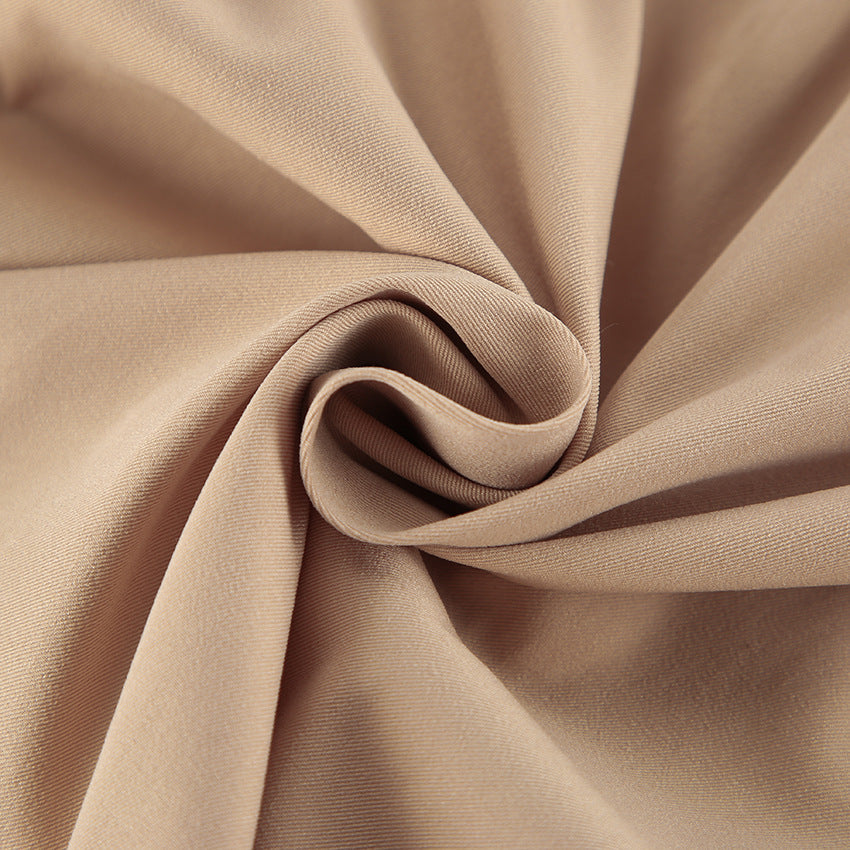 Image of Trench coat color caqui de largo medio con cordón ajustable para mujer