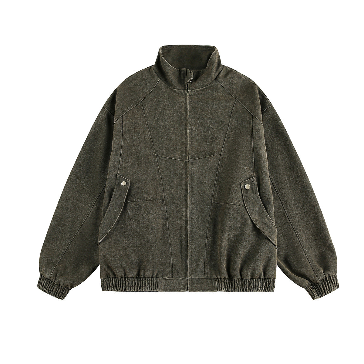 Image of Zeratta Men's cotton utility zip-up workwear jacket