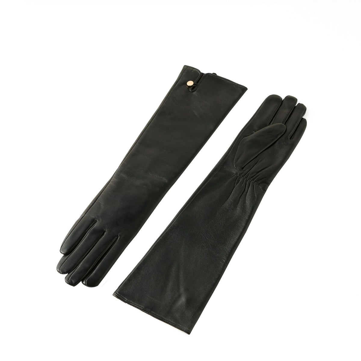 Guantes de invierno de piel de oveja forrados de 45 cm para mujer