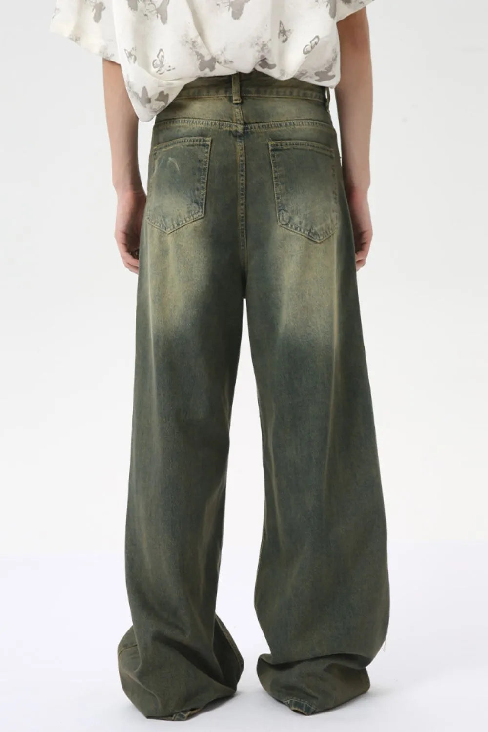 Image of Jeans de pierna ancha multifibra oscuros