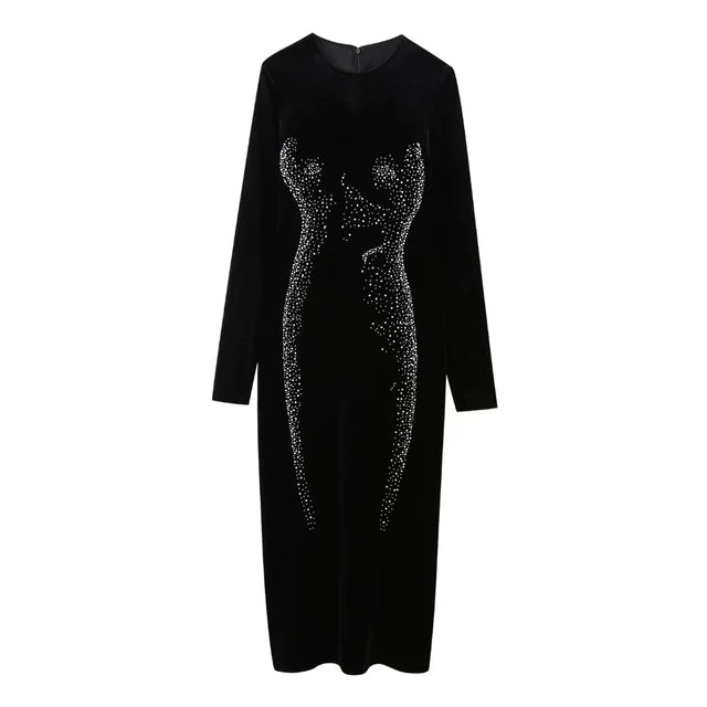 Image of Women's Rhinestone-Detail Midi Dress — main product photograph