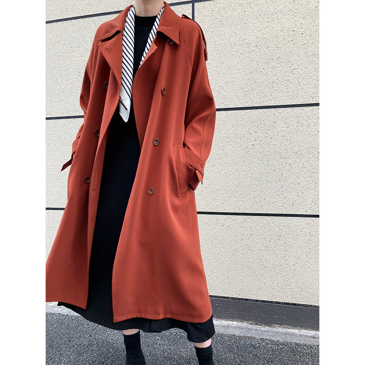 Image of Women's longline belted loose fit trench coat
