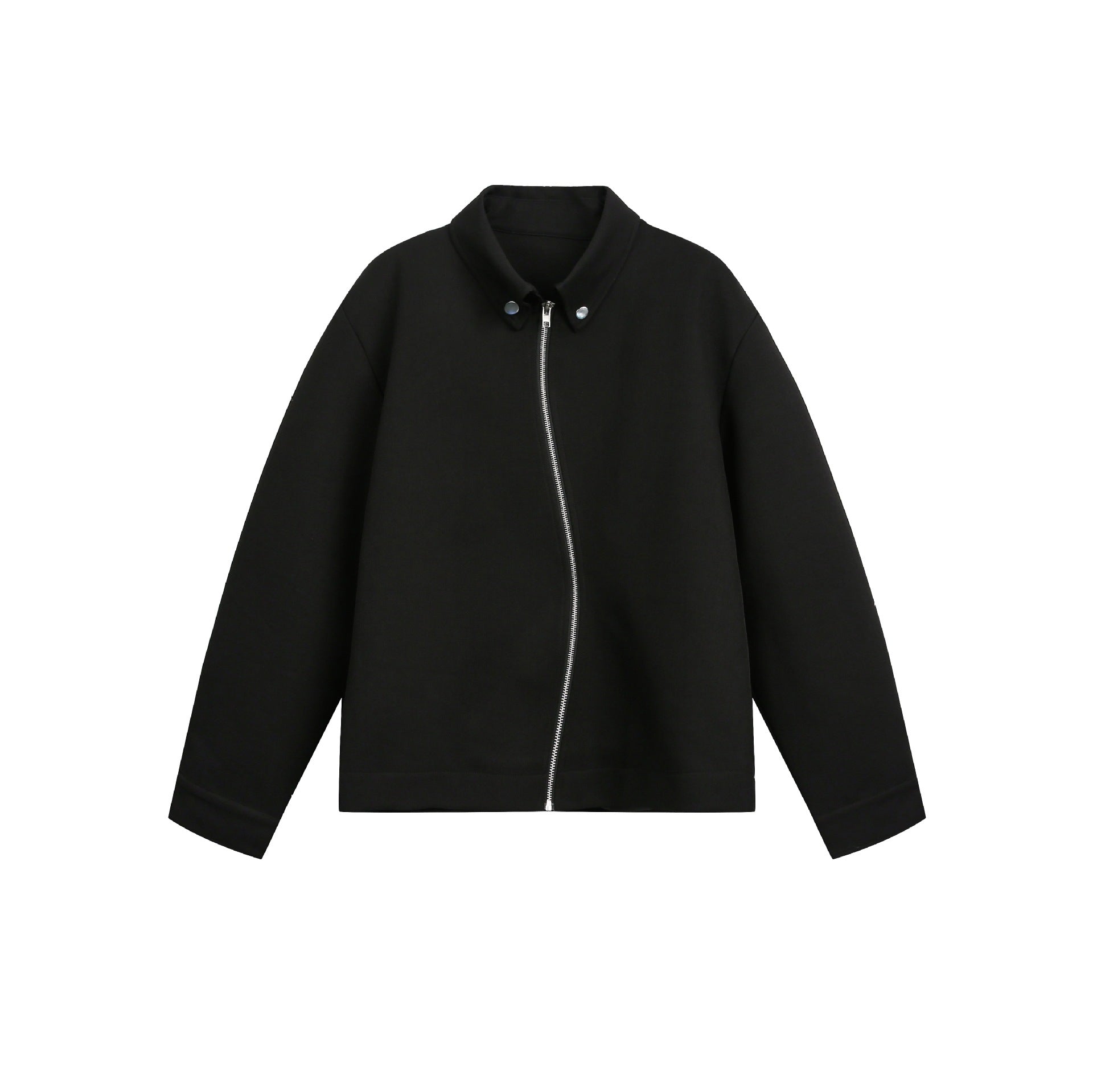 Image of Men's relaxed fit asymmetrical zip-up jacket