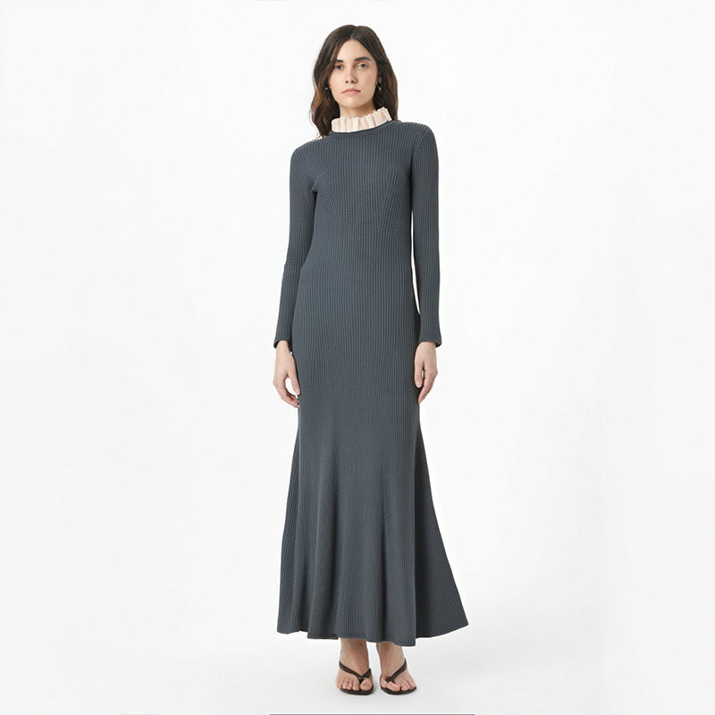 Image of Women's Lace-Collar Knit Maxi Dress — main product photograph