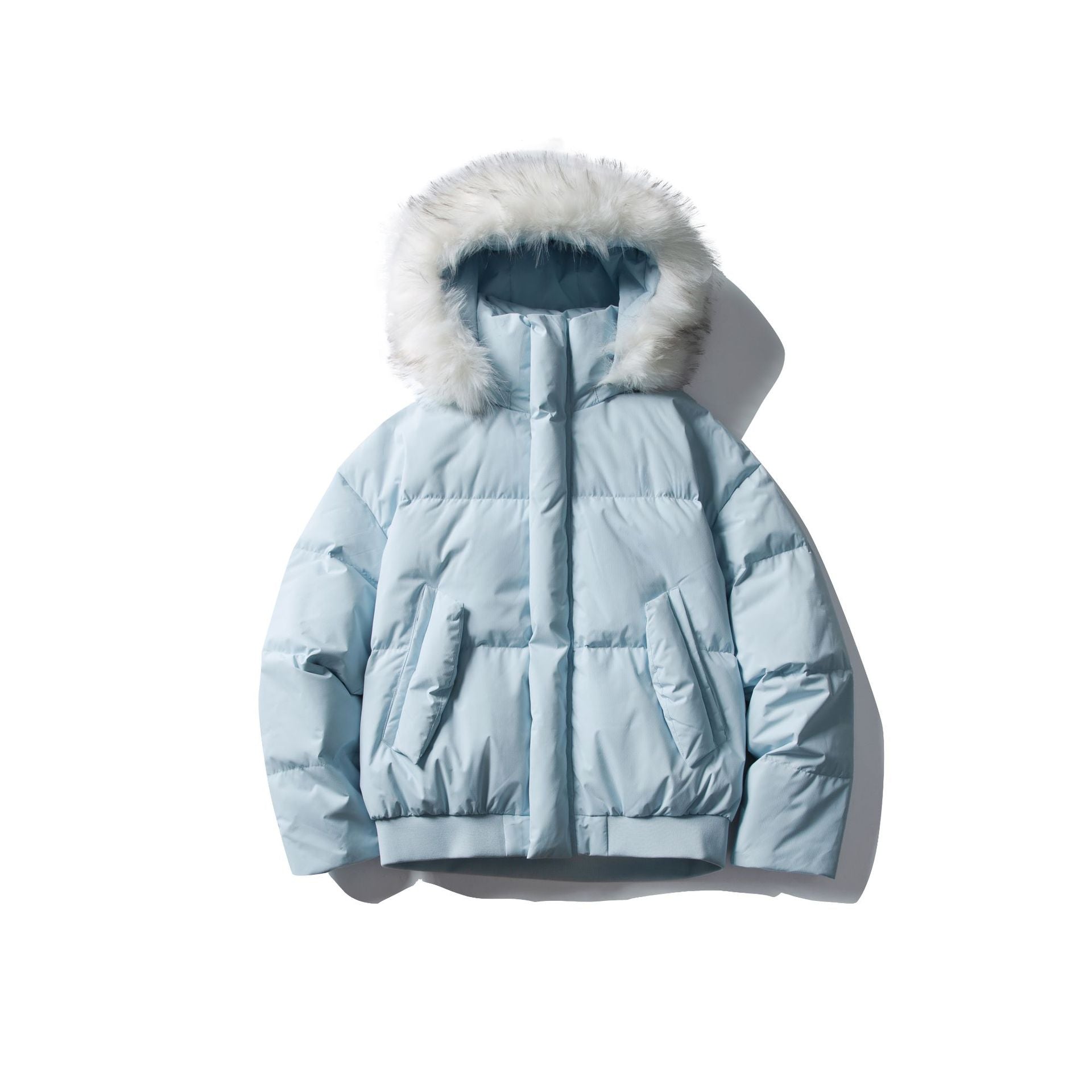 Image of Men's fur collar hooded down puffer jacket