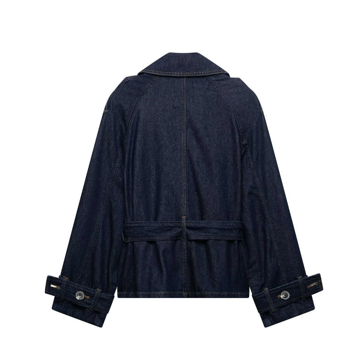 Gabardina de mujer con efecto denim y cordón ajustable