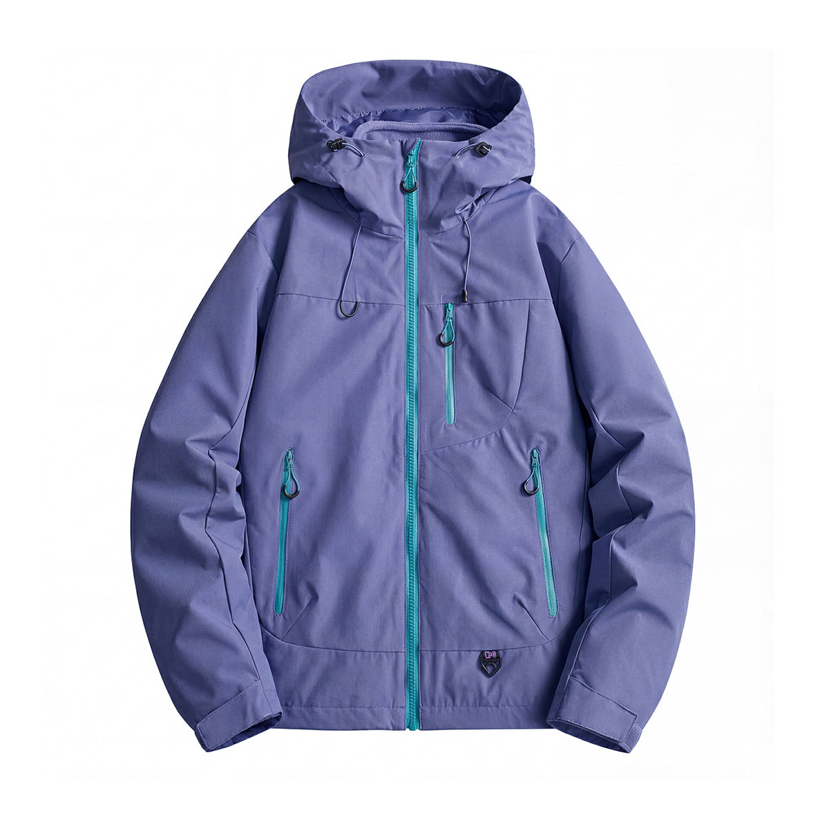 Image of Chaqueta unisex con cremallera, capucha y tejido de poliéster para exteriores