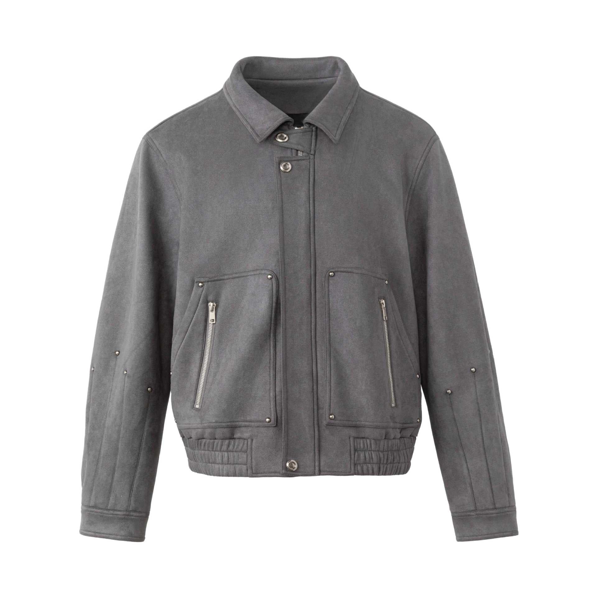 Image of Zeratta Men's gray polyester single-button jacket