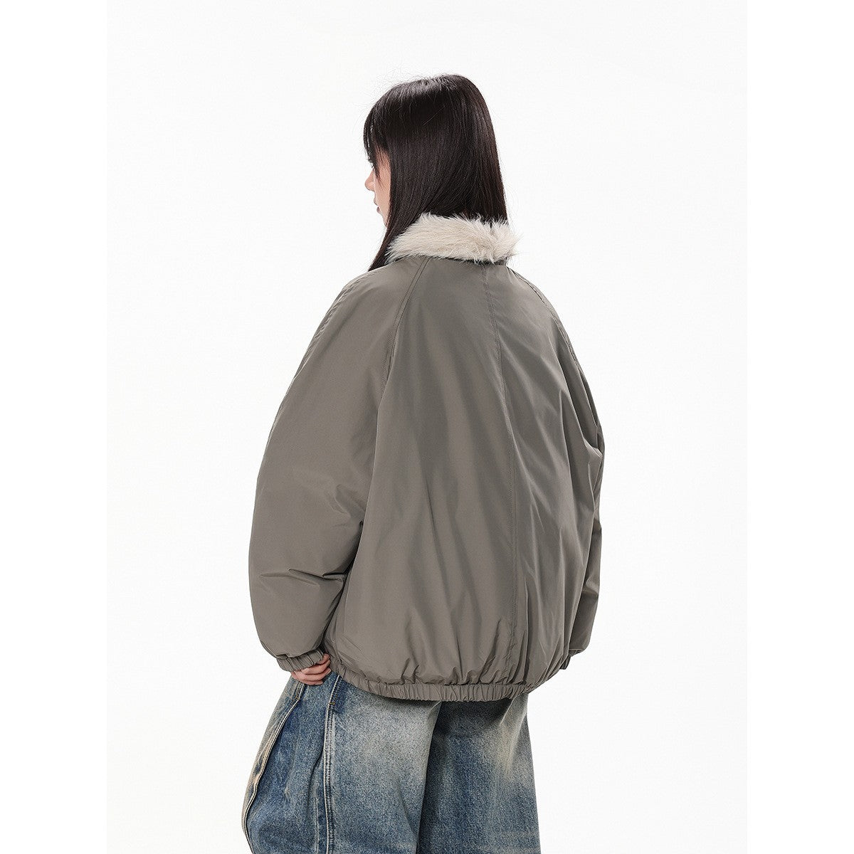 Image of Unisex polyester-filled stand-collar puffer jacket