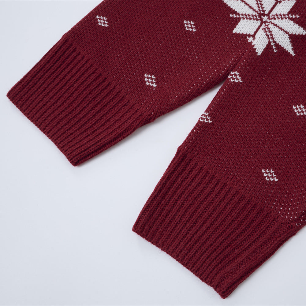 Image of Suéter navideño de punto acrílico con cuello redondo para hombre