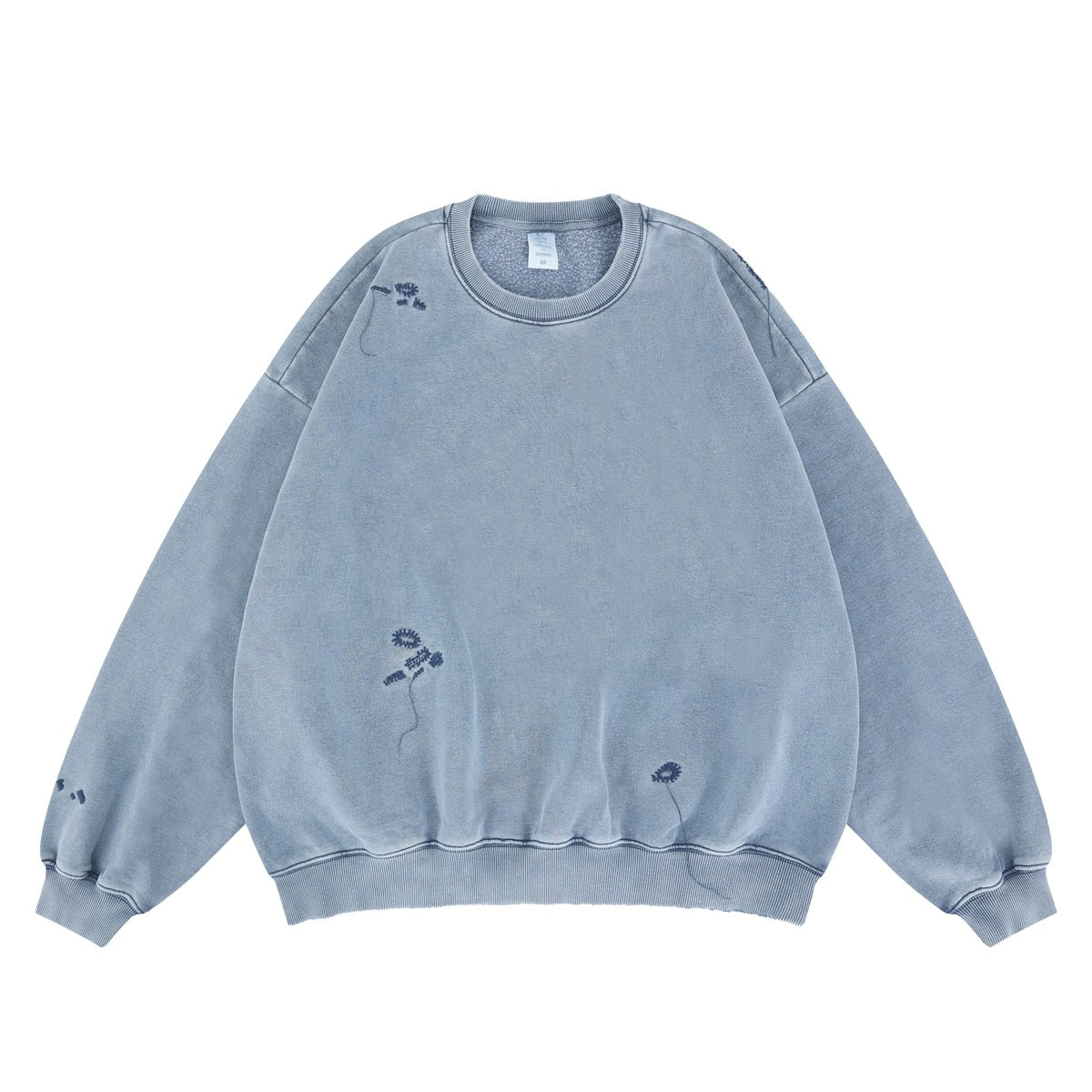Image of Sudadera de felpa de algodón lavado bordada para hombre