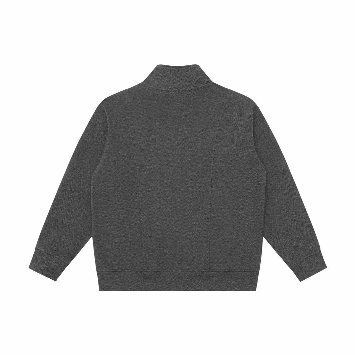 Textured loose fit stand collar zip-up sweatshirt