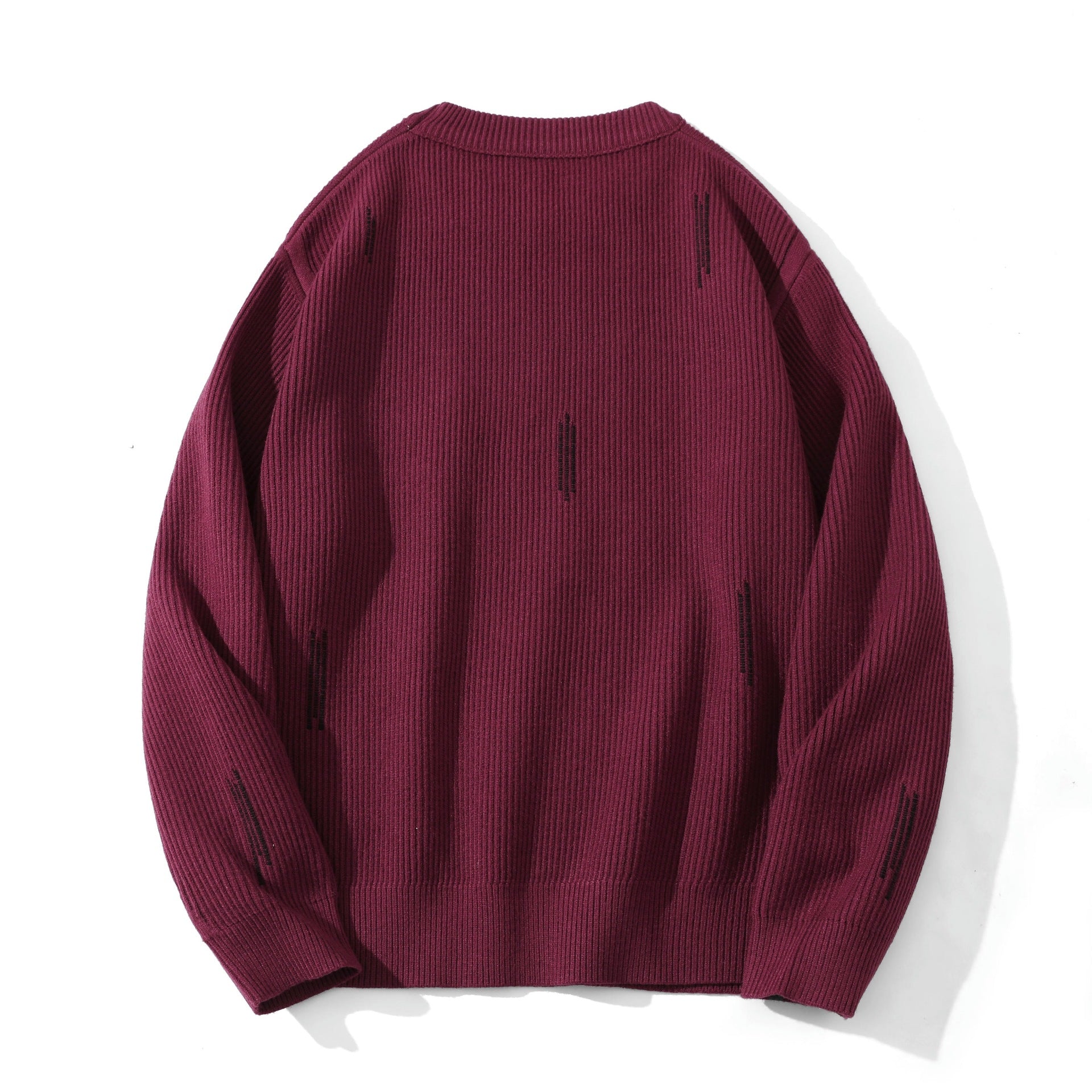 Image of Suéter de cuello redondo con bloques de color y corte oversized para hombre
