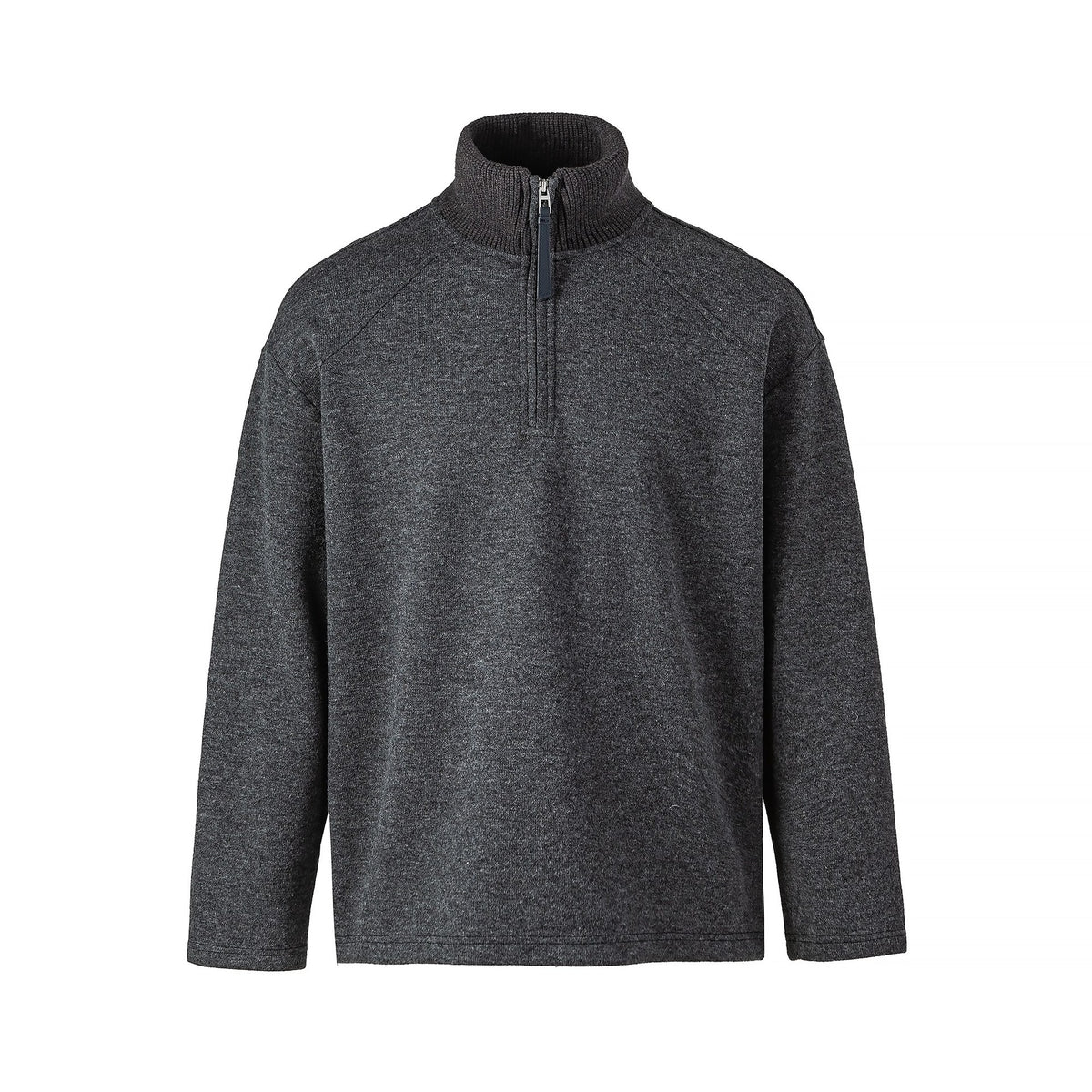 Men's loose fit stand collar half-zip hoodie
