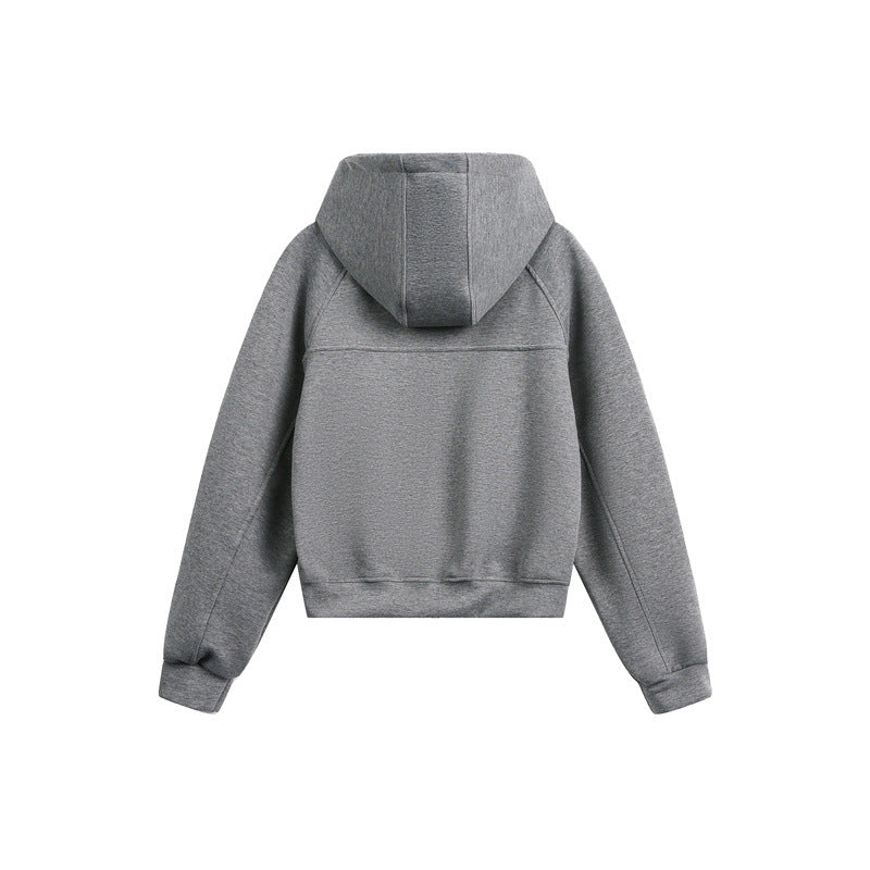 Sudadera con cremallera y corte holgado de mezcla de algodón unisex