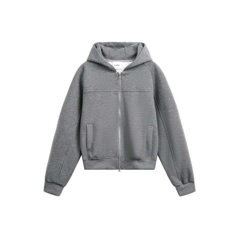 Zeratta Unisex cotton blend loose fit zip-up hoodie