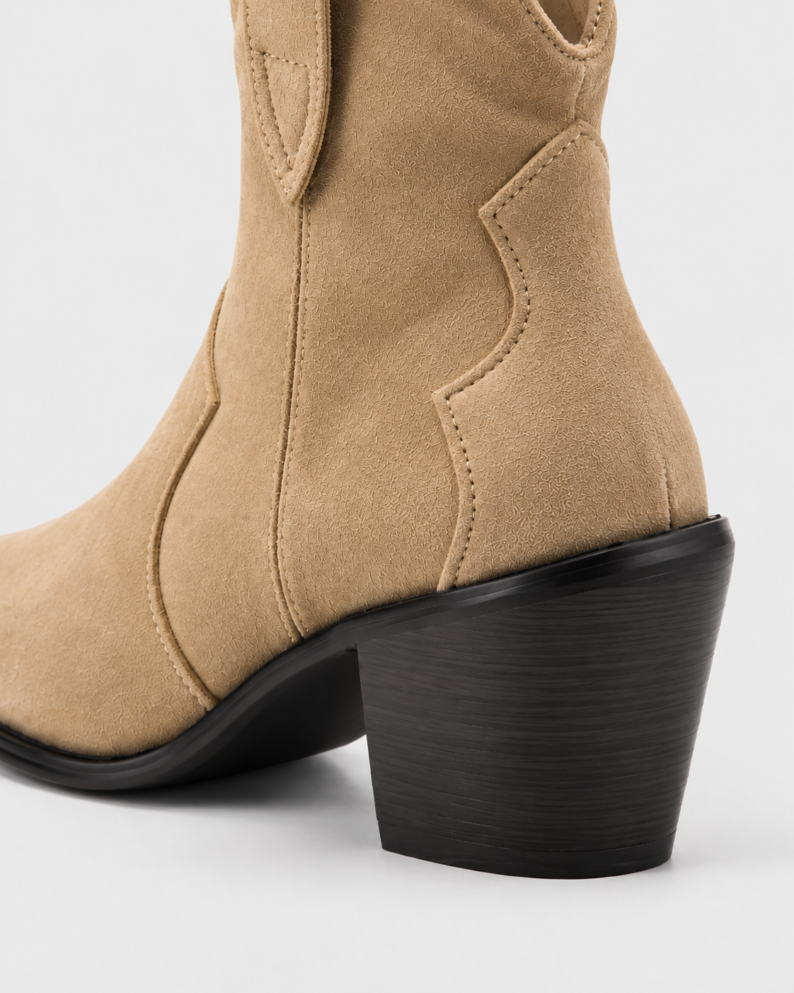 Image of Women's suede-style western chunky-heel ankle boots, product photograph 5