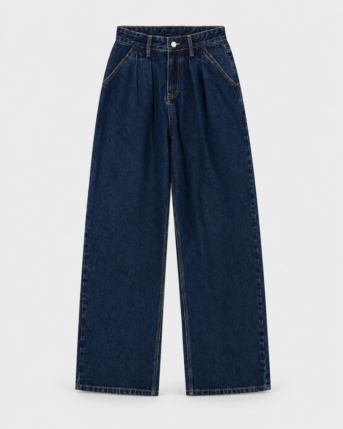Medium and Dark Cotton Wide-Leg Jeans