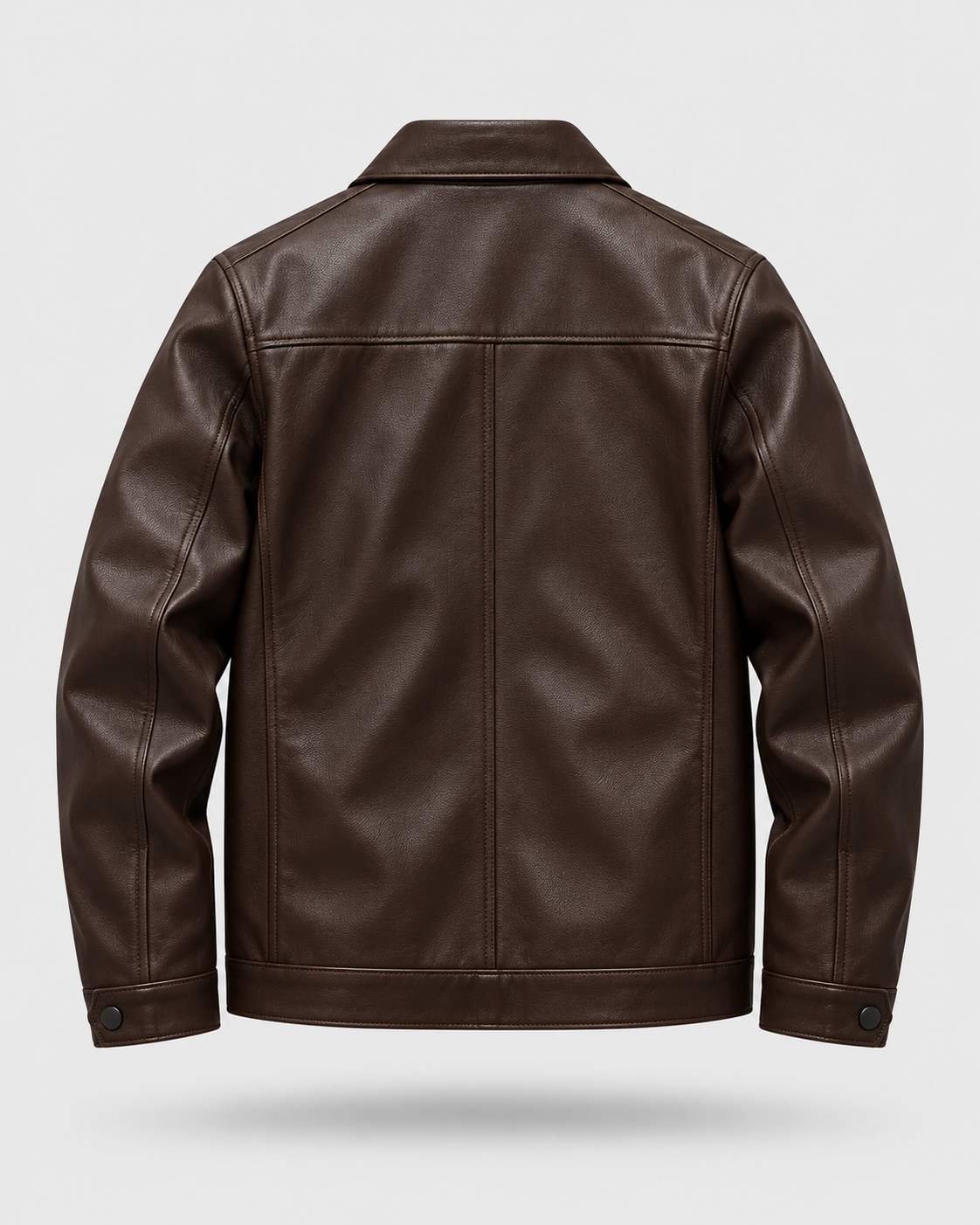 Chestnut Padded | Back view of men's chestnut padded biker jacket