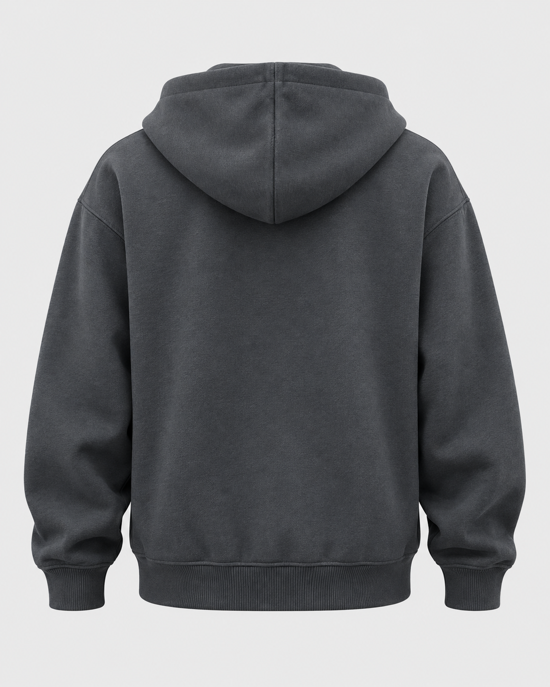 Image of Color: Dark Gray | Men's dark gray heavyweight cotton blend zip-up hoodie styled on model, look 1