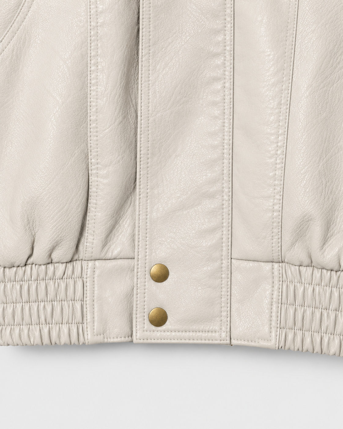 Color: Apricot | Women's apricot washed faux leather zip-up jacket, studio product view 4