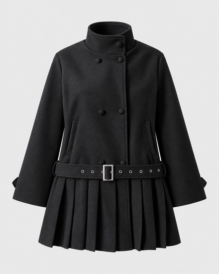 Women's stand collar zip-up trench coat