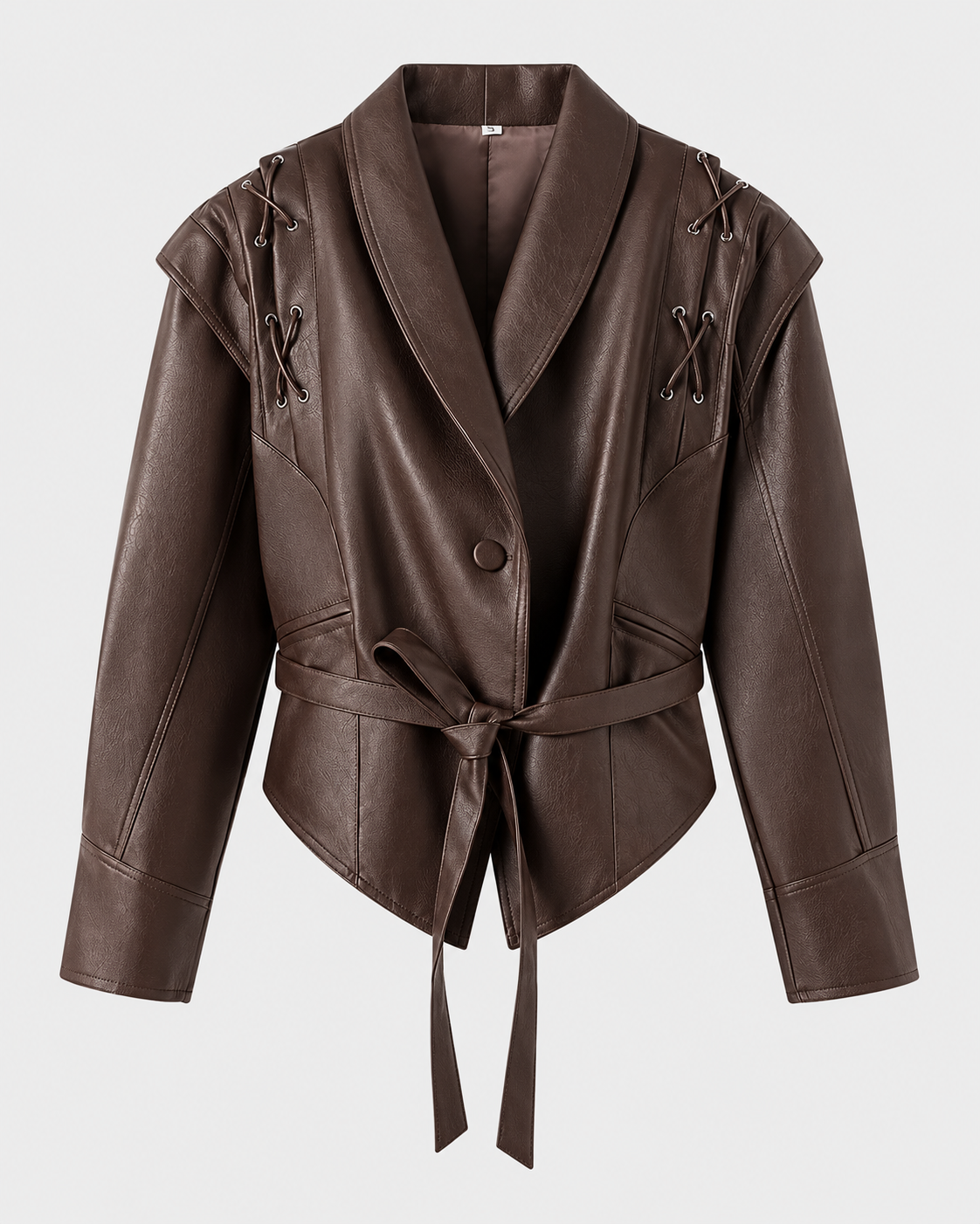 Women's coffee brown button-front jacket