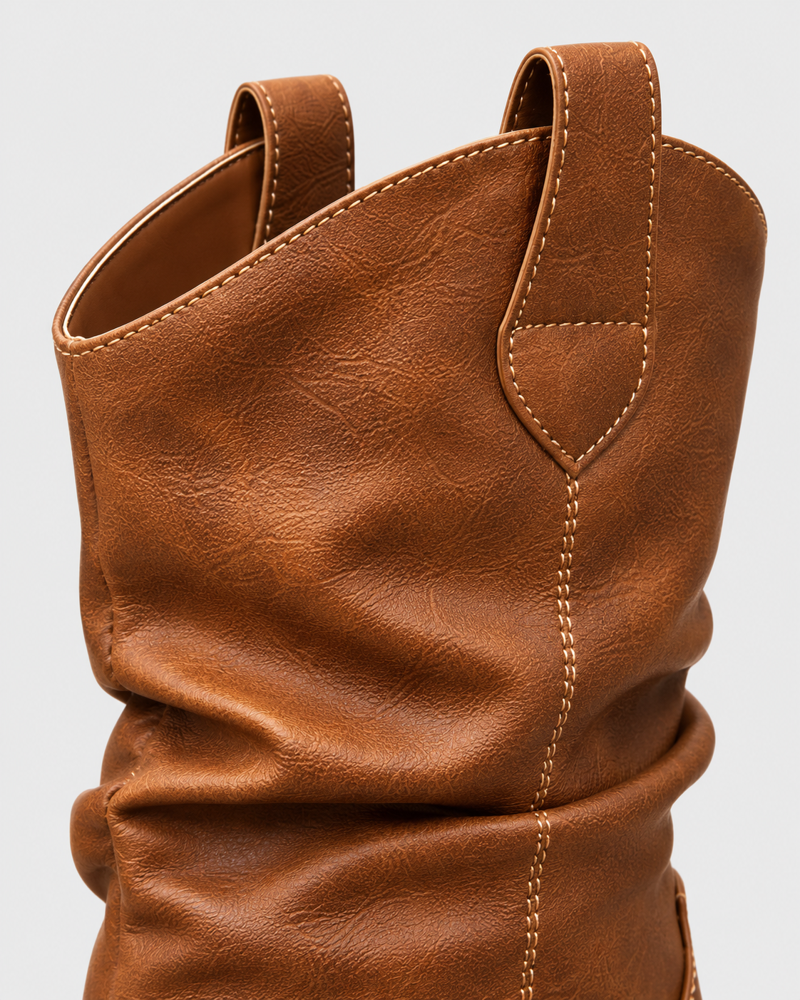 Color: Light brown | Women's light brown round toe western block heel mid-calf boots, studio product view 4