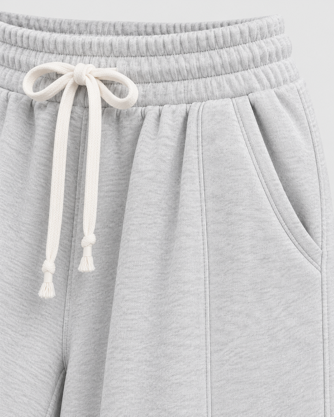 Image of Color: Light Floral Gray | Women's light floral gray raw-edge cropped cotton pullover hoodie, studio product view 3